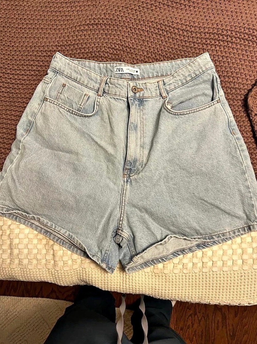 ZARA Denim Jean Shorts in Blue US 14
